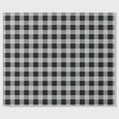 ブラックアンドグレー市松模様にピクニックスタイルプレイド ラッピングペーパー (フラット)