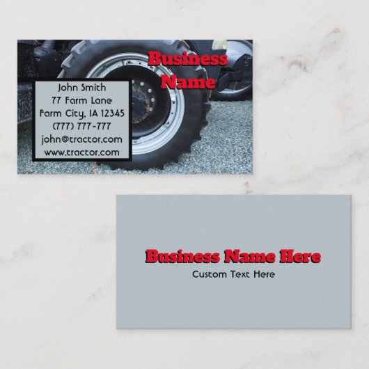 ブラックアンドグレー農場トラクタ 名刺 (正面/裏面)
