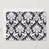 ブラックアンドコーラルダマスク招待状 招待状 (裏面)