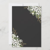 ブラックアンドゴールデンウォーター色フローラブライダルシャワー セーブザデート (裏面)