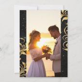 ブラックアンドゴールデンエレガントウェディング招待状 招待状 (裏面)