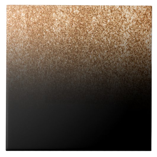 ブラックアンドゴールデングリッターモノグラム タイル (正面)