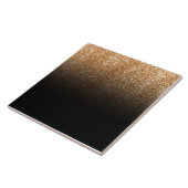 ブラックアンドゴールデングリッターモノグラム タイル (側面)