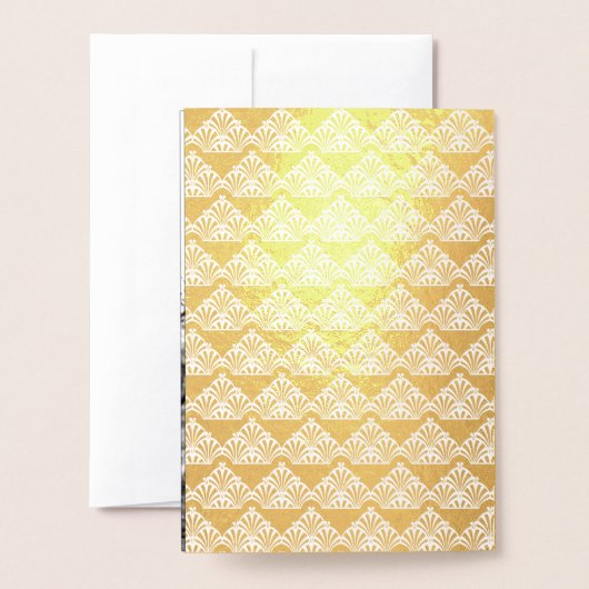 ブラックアンドゴールドフォイルアールデコ結婚式招待状 箔カード (裏面封筒付き)