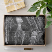 ブラックアンドシルバーグレーマーブルデザイン 薄葉紙 (ギフト)