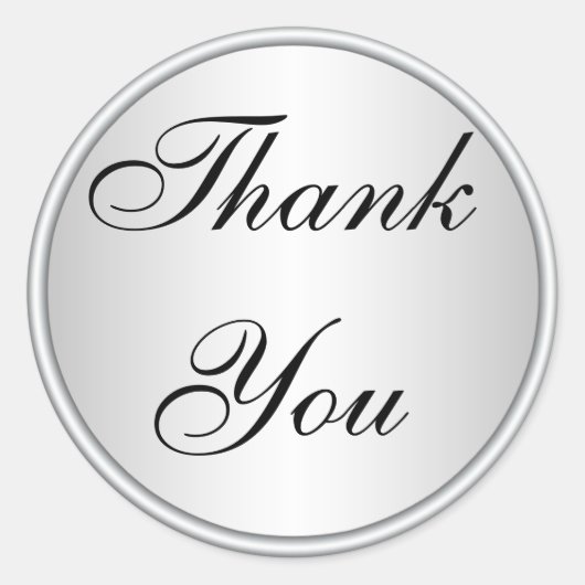 ブラックアンドシルバーサンキューユユー封筒用シール ラウンドシール (正面)