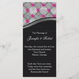 ブラックアンドシルバーダイヤモンドストライプ結婚式 プログラム