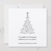 ブラックアンドシルバーホリデーツリー招待状 招待状 (正面)