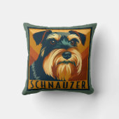 ブラックアンドシルバーミニチュアシュナウザーレトロ クッション (裏面)