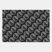 ブラックアンドシルバールック占星術スターサインアクエリアス ラッピングペーパーシート (正面3)