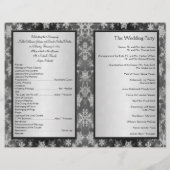 ブラックアンドシルバー雪片結婚式 プログラム (裏面)