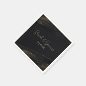 ブラックアンドスパークリー金ゴールドナプキンス スタンダードカクテルナプキン (角)