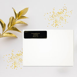 ブラックアンドスパークリー金ゴールド差出人住所ラベル ラベル