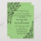 ブラックアンドセラドンレース結婚式招待状 招待状 (正面/裏面)