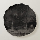 ブラックアンドタウペスカイライン動揺してヴェネツィアイタリア ラウンドクッション (裏面)