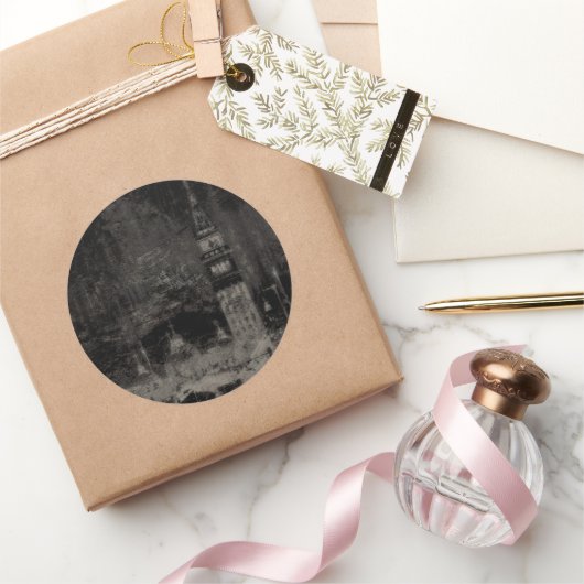 ブラックアンドタウペスカイライン動揺してヴェネツィアイタリア ラウンドシール (ギフト)