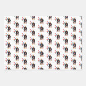 ブラックアンドタンカバリエスパニエル犬誕生日 ラッピングペーパーシート (正面3)