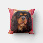 ブラックアンドタンカバリエールキングチャールズスパニエル犬ドッグ クッション (正面)