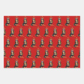 ブラックアンドタンカバリエールクリスマスホリデー ラッピングペーパーシート (正面2)