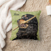 ブラックアンドタンコッカよくはしゃぐースパニエル犬子犬 クッション (ブランケット)