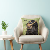 ブラックアンドタンコッカよくはしゃぐースパニエル犬子犬 クッション (椅子)