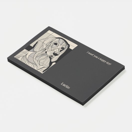 ブラックアンドタンコンハウンド抽象芸術アートドッグ名 ポストイット (アングル)