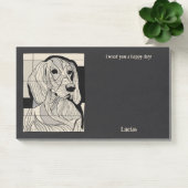 ブラックアンドタンコンハウンド抽象芸術アートドッグ名 ポストイット (オフィス)