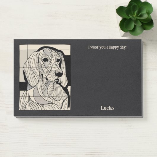 ブラックアンドタンコンハウンド抽象芸術アートドッグ名 ポストイット (オフィス)