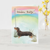 ブラックアンドタンダシュンドペット悔やみや弔慰オーバーレインボー カード (黄色い花)