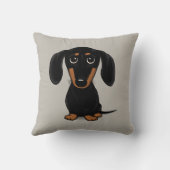 ブラックアンドタンダックシュント|ウィーナードッグパーソナライズされたさん クッション (裏面)