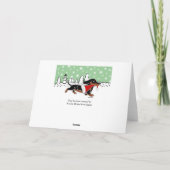 ブラックアンドタンダックスシャント雪の結晶クリスマス シーズンカード (裏面)