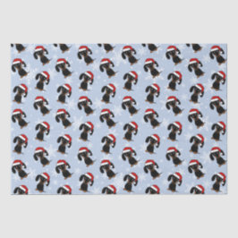 ブラックアンドタンダックスシャンドクリスマスドッグホリデー 薄葉紙