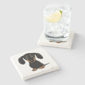 ブラックアンドタンダックスフントカウトウィーナードッグ ストーンコースター (横)