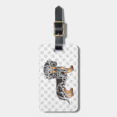 ブラックアンドタンダリンゴスムージングコートダシュント&文字 ラゲッジタグ (正面縦)