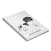 ブラックアンドタンピエバルショートヘアダシュント&文字 ノートブック (右側)