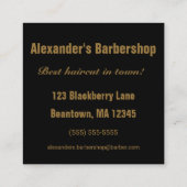 ブラックアンドタンモダンバーバーショップスクエア スクエア名刺 (裏面)