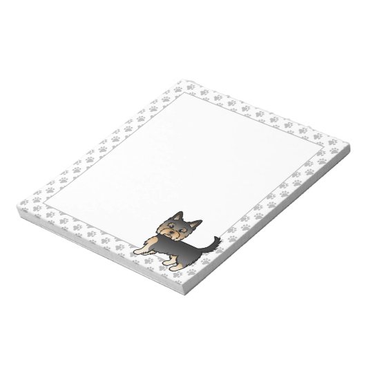 ブラックアンドタンヨークシャーテリアヨークシャーテリア漫画の犬 ノートパッド (回転)