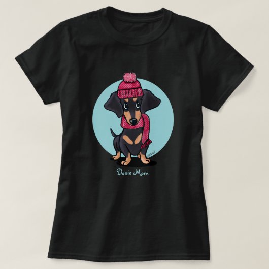 ブラックアンドタン ダックスフント Tシャツ (デザイン正面)