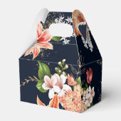 ブラックアンドテラコッタフローラ結婚式の引き出物ボックス フェイバーボックス (裏面サイド)