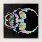 ブラックアンドネオンスカルパズル ジグソーパズル (横)