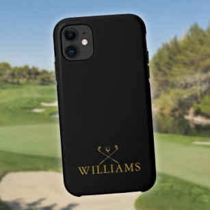 ブラックアンドネームパーソナライズされたゴルフクラブ iPhone 11 ケース