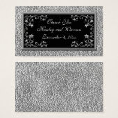ブラックアンドピューター結婚式の引き出物ラベル (正面&裏面)