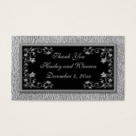 ブラックアンドピューター結婚式の引き出物ラベル