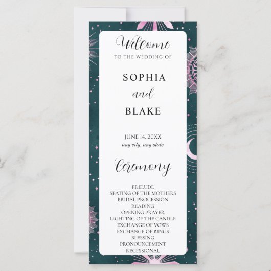 ブラックアンドピンクシナ結婚式 プログラム (正面)