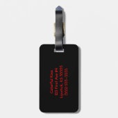 ブラックアンドブライトレッドキス ラゲッジタグ (裏面縦)