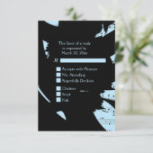 ブラックアンドブルーアブストラクトミュージック 出欠返信(メニュー選択付き) 出欠カード (スタンド正面)