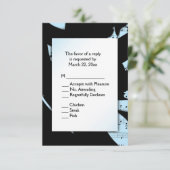 ブラックアンドブルーアブストラクトミュージック　RSVP（出欠確認）　メニュー選択肢2 出欠カード (スタンド正面)