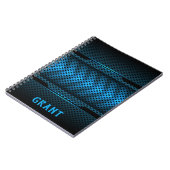 ブラックアンドブルーカーボンファイバーカーモノグラム ノートブック (左側)