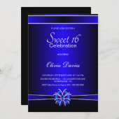 ブラックアンドブルースウィート16誕生祝い 招待状 (正面/裏面)