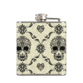 ブラックアンドベージュフローラシュガースカル フラスク (裏面)